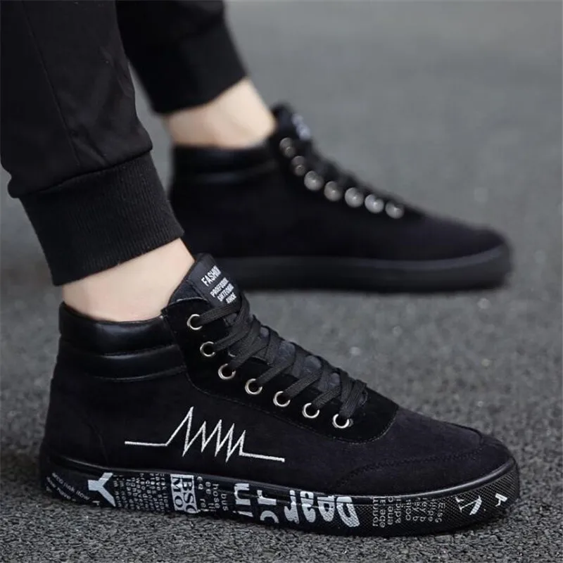 

2019 spring and autumn high canvas men's shoes with casual Zapatillas de deporte shoes breathable mens sneakers shoes