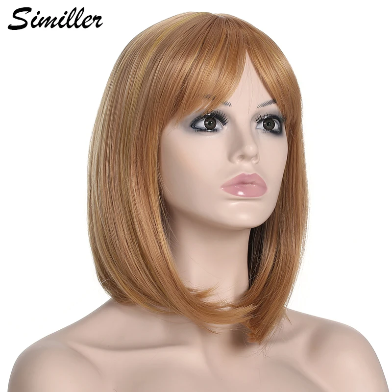 Similler женские короткие синтетические парики Высокая температура волокна