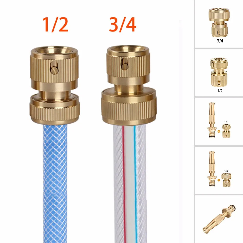 

Brass Hose Pipe Fitting Set Garden Tap Hose Pipe Quick Connectors Spray Nozzle
