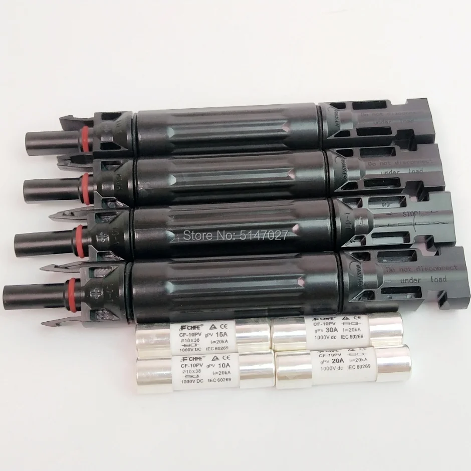 10A/15A/20A/30A предохранитель MC4 разъем с защитой 1000 VDC штекер к Fem PV фотоэлектрический предохранитель держатель защитный для PV разъем
