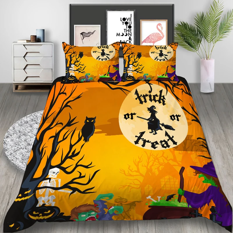 

New Arrival Halloween 3D Printed Bedding Set Duvet Covers Pillowcases Comforter Bedding Set Bedclothes Bed Linen