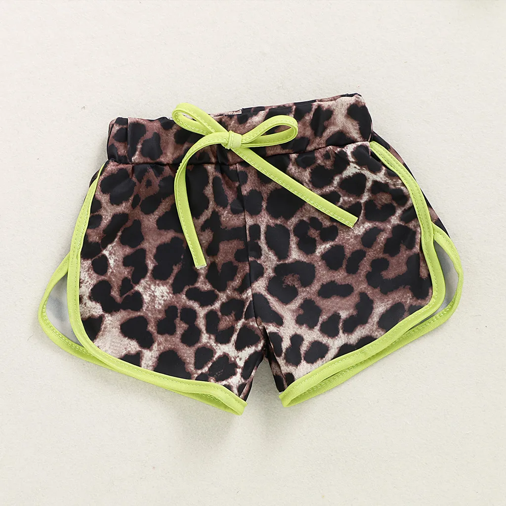 Комплект из двух предметов м летний купальник для маленьких девочек Леопардовый