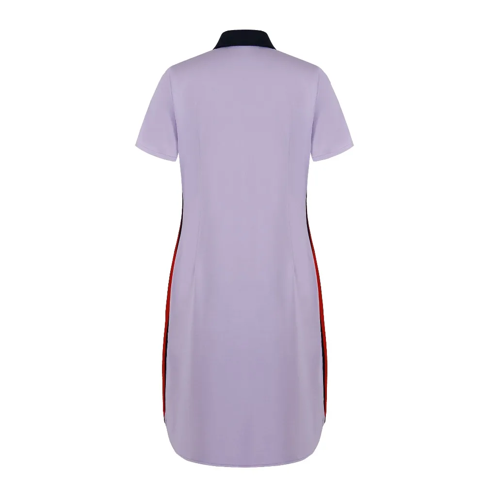 Fashion Brand Women Polo Dress T Shirt Short Sleeve Summer Elegant Dresses Patchwork Female Casual Oversized 6XL Vestidos