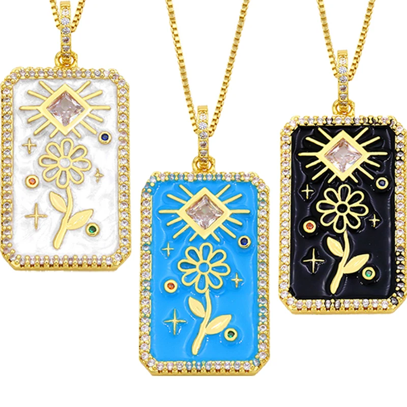 Модное ожерелье с большим кулоном Y2K в виде цветка блестящее колье циркониевые