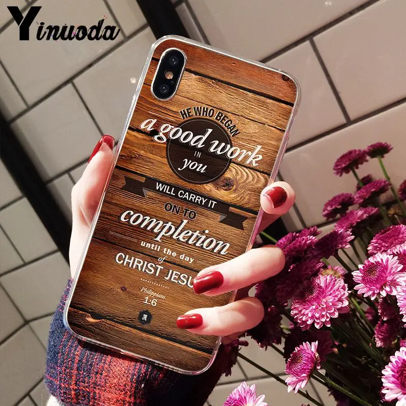 Yinuoda Bible verse Philippians Jesus Luxury Phone Cover for iPhone X XS MAX 6 6S 7 7plus 8 8Plus 5 5S XR 11 pro max | Мобильные