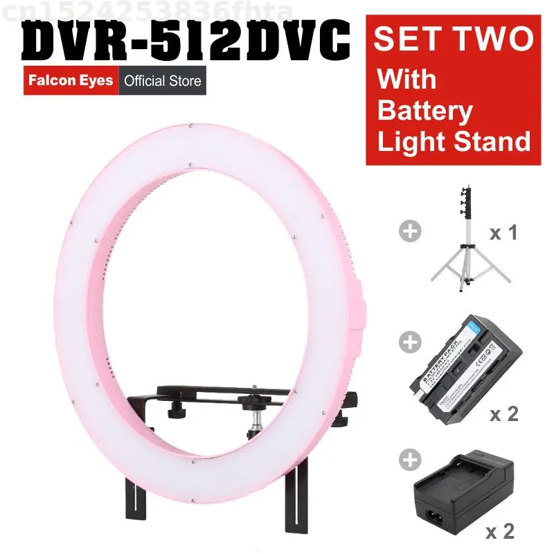 

Кольцевая Светодиодная лампа для селфи FALCONEYES, 31 Вт, с кронштейном для камеры/аккумулятором/светильник ставкой, DVR-512DVC компл.