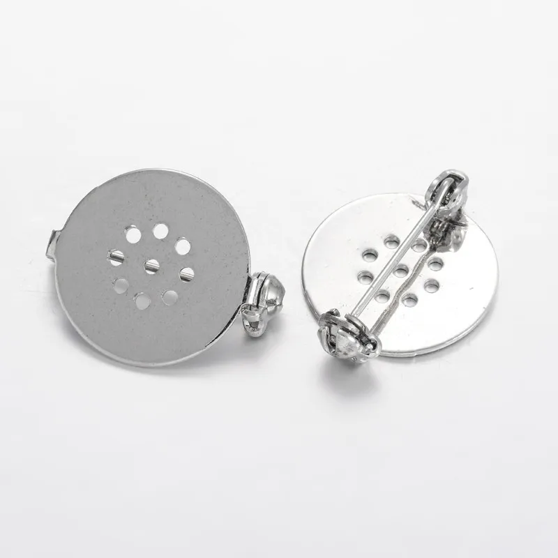 10 шт. 18 мм круглый брошь база кабошоны пустые лотки с задней частью штыря