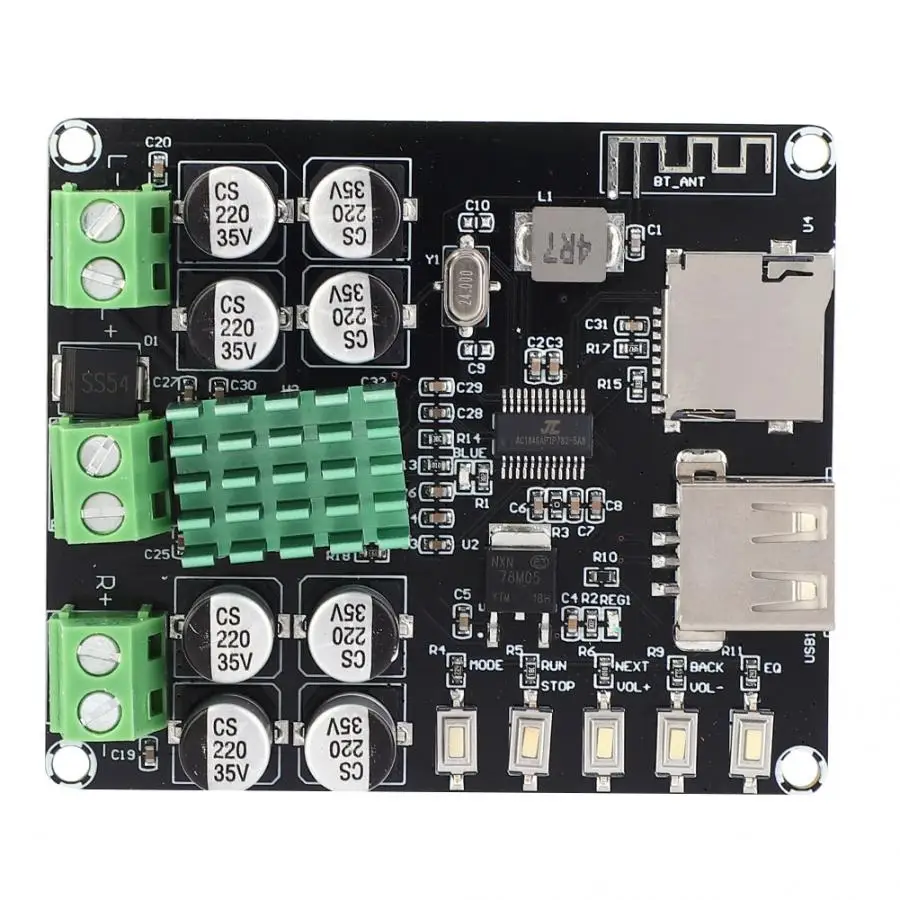 VHM-302 TPA3116D2 2x50 Вт двухканальный цифровой стерео усилитель звука bluetooth мощности. |