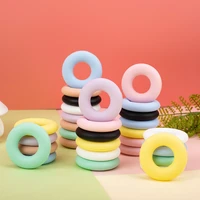 sunrony 5pcs baby silicone ring beads 43mm dental care gum nipple chain molar ring chew animal toy gift bpa free