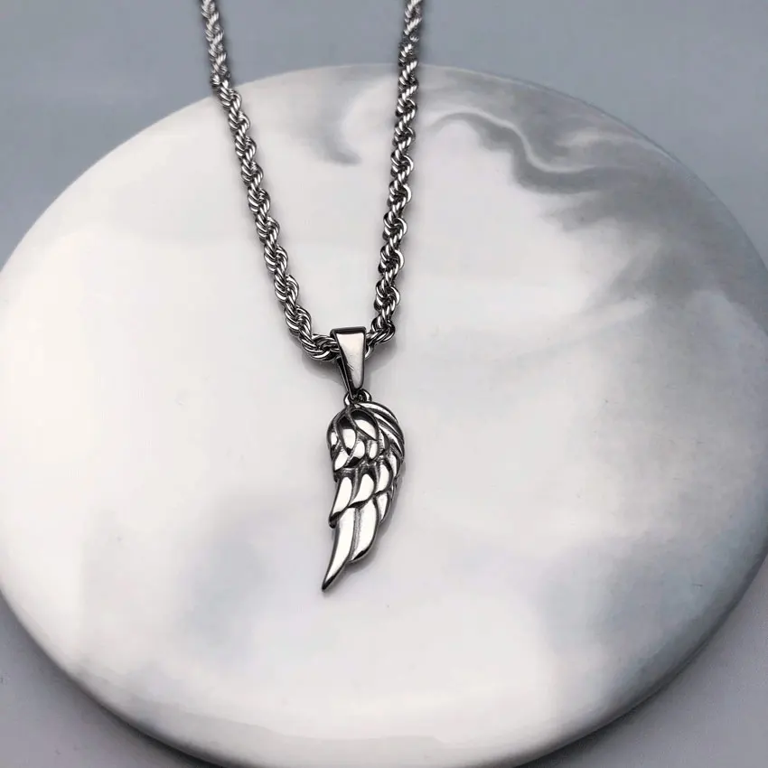 Цепочка с подвеской в виде пера из нержавеющей стали Мужская цепь стиле хип-хоп