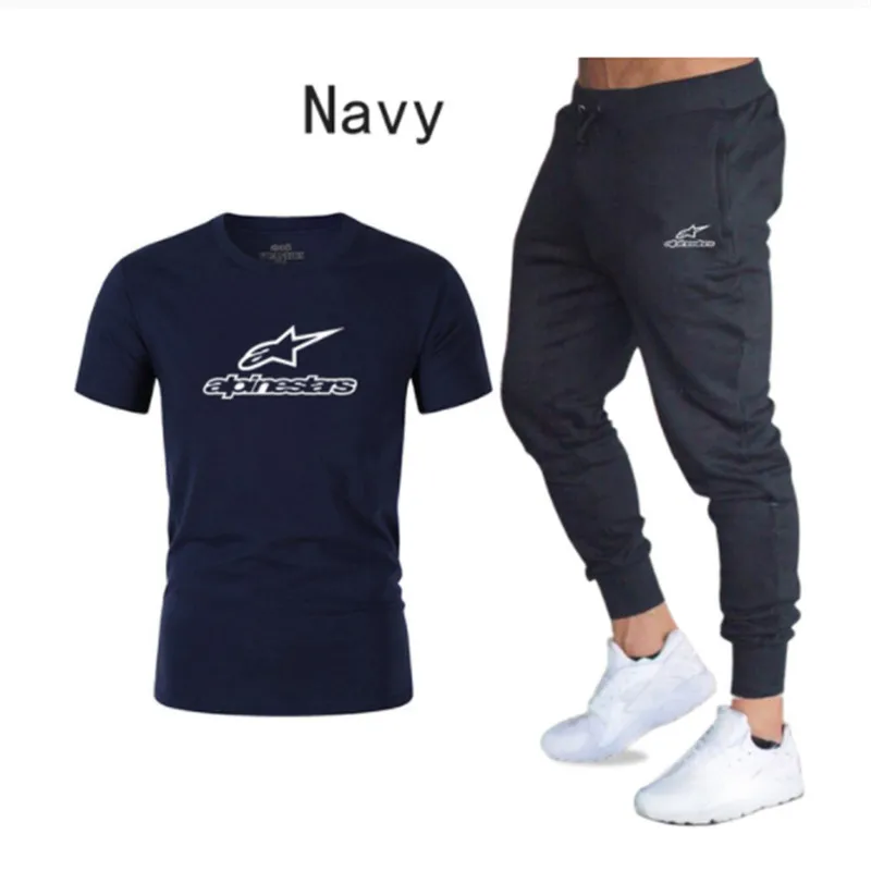 

2021 Summer New Casual Brand Sets Men's Suit T-shirt Clothes Short-sleeved Fashion T-shirt Pants Men's Sportswear Sweatpants