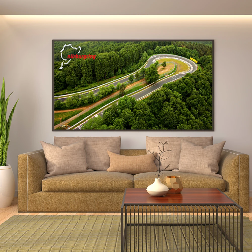 Настенный плакат Nurburgring Rally Road спортивный автомобиль трек картина ночного вида