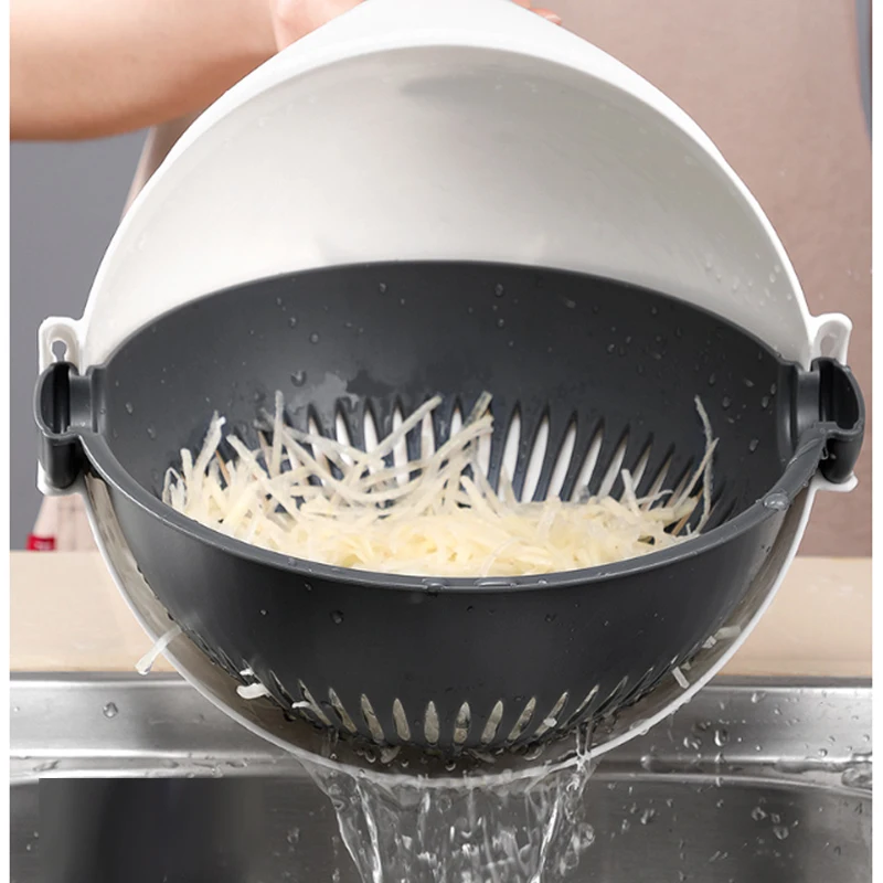 Magic Multifunctional Rotate Vegetable Cutter With Drain Basket Kitchen Veggie Fruit Shredder Grater Slicer | Дом и сад