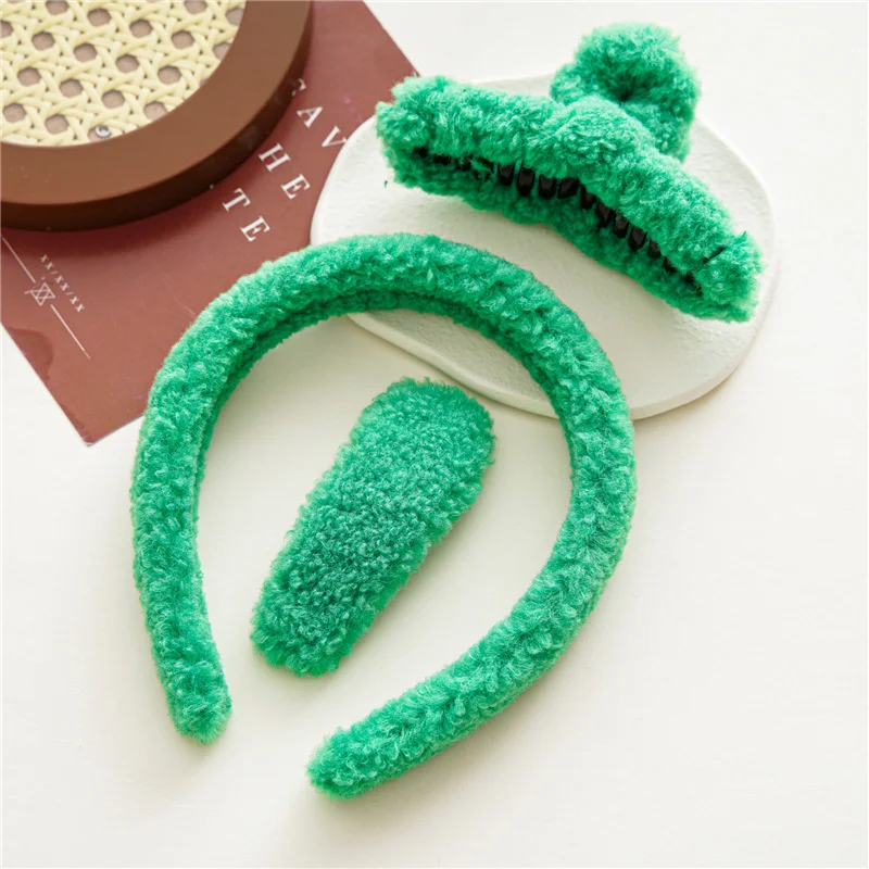 

Fashion New Big Green Headwear For Women Hairband Trendy Hair Claw Barrettes Korean Hair Hoop Scrunchies Girl Hair Accessories