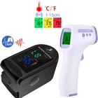 Пульсоксиметр SPO2 PR, бесконтактный прибор для измерения температуры крови и уровня кислорода в крови, с аккумулятором