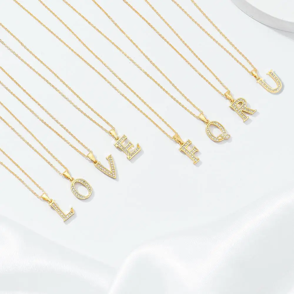 Новинка 2020 Трендовое ожерелье с буквами А подвеска на золотой цепочке медное