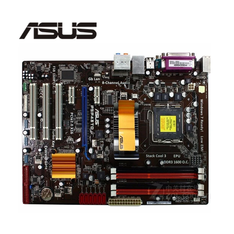 Материнская плата для настольного компьютера Asus P5P43TD P43 разъем LGA 775 Q8200 Q8300 DDR3