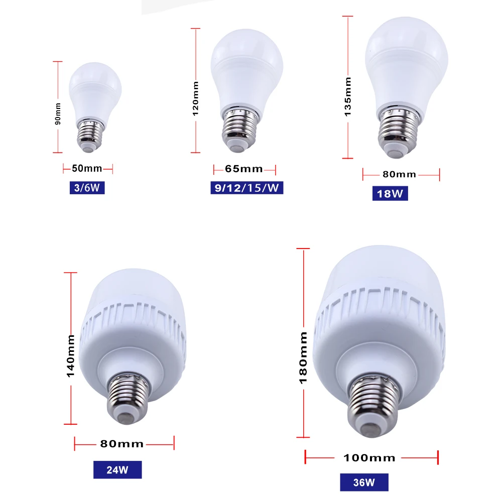 AC DC 12V 85V Светодиодный светильник E27 Холодный теплый белый лампада Bombillas Точечный 3W