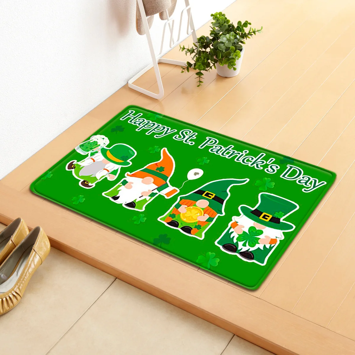 

WUJIE "HOME" Pattern Kitchen Non-slip Rug Doormats Mat St. Patrick's Day Area Rugs for Living Room Carpet Anti-slip Floor Mats