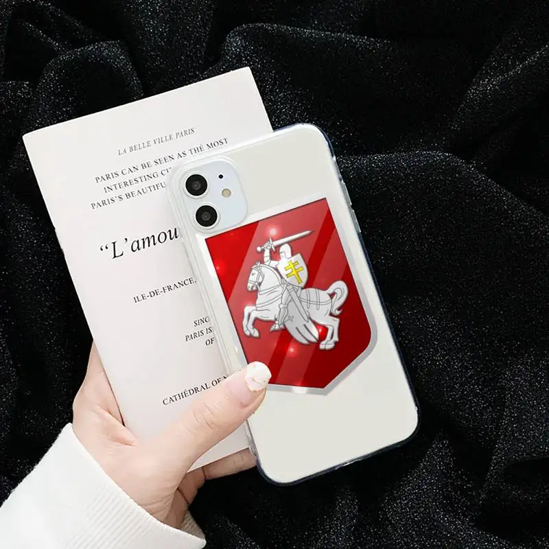 

Republic Belarus National flag Phone Case Transparent for iPhone 6 7 8 11 12 s mini pro X XS XR MAX Plus cover funda shell