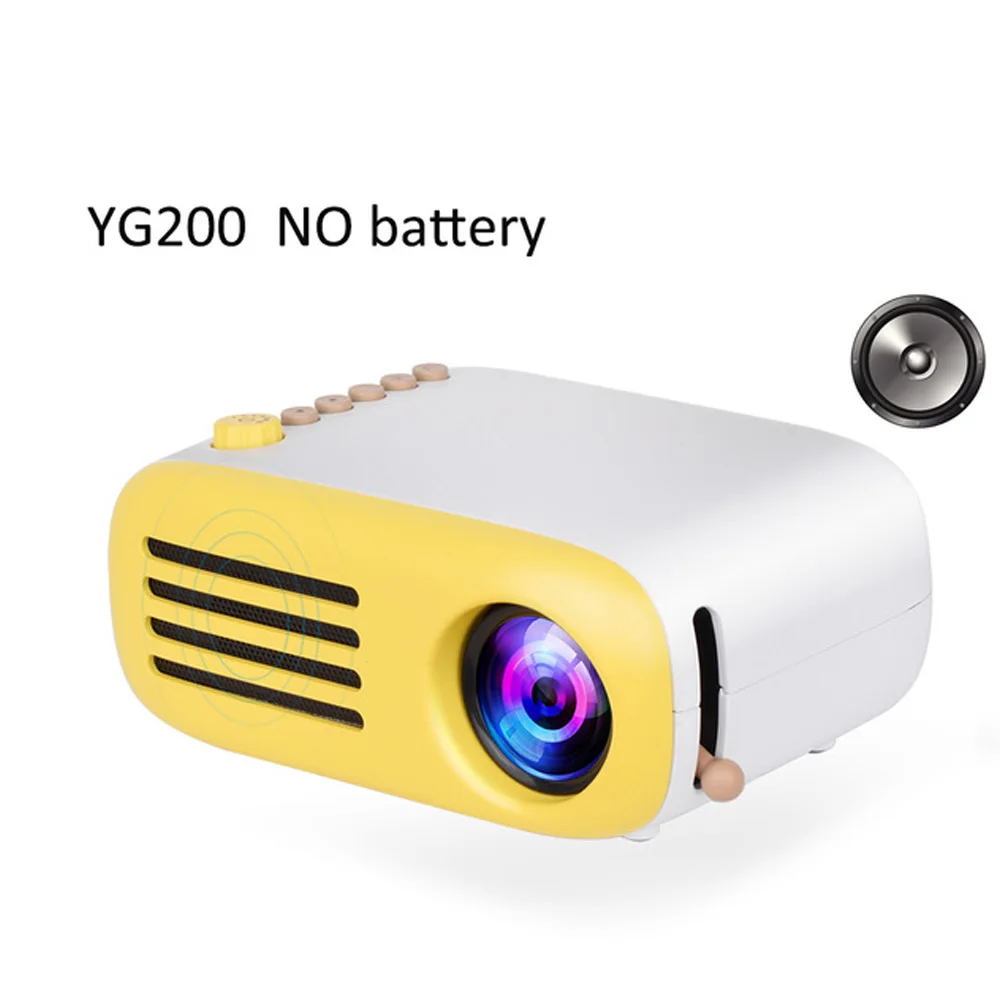 YG200 светодиодный портативный проектор фокус объектива 1080P 3D визуальный 80-дюймовый Экран ForHome Театр интеллектуальное автомобильное зарядное устройство с двумя Proiector мини-проектор - Цвет: YG200 no battery