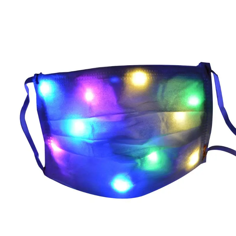LED Rave Mask 10 цветов светящийся светильник для мужчин и женщин мужская маска лица