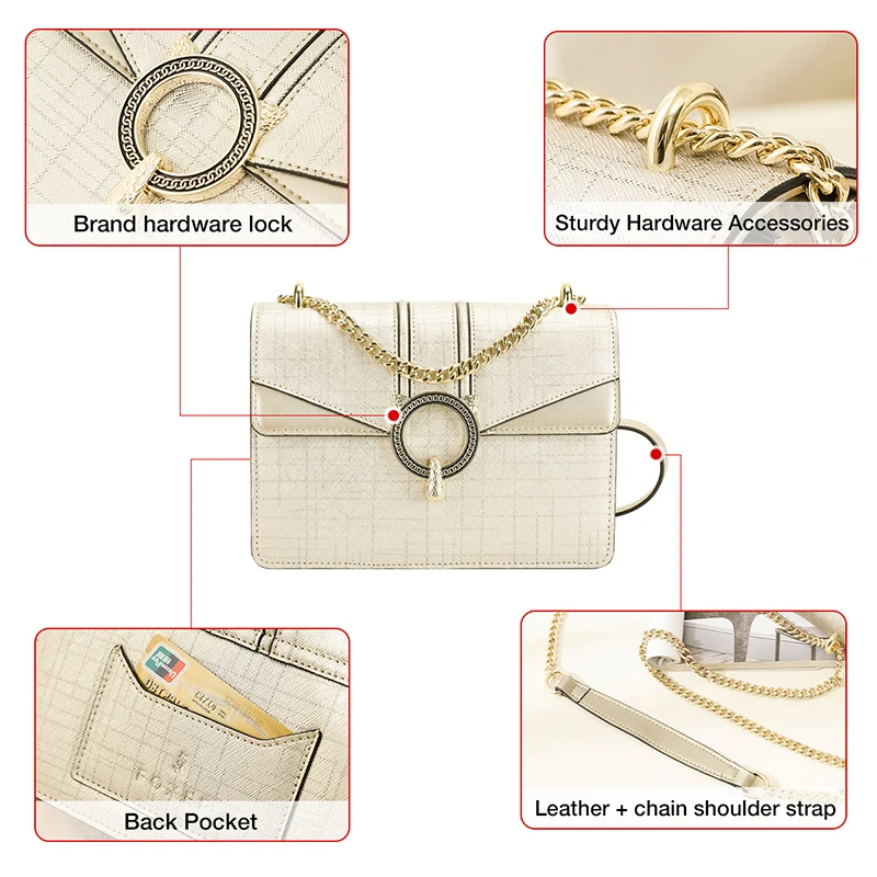 FOXER женские шикарные сумки на плечо из воловьей кожи роскошные маленькие