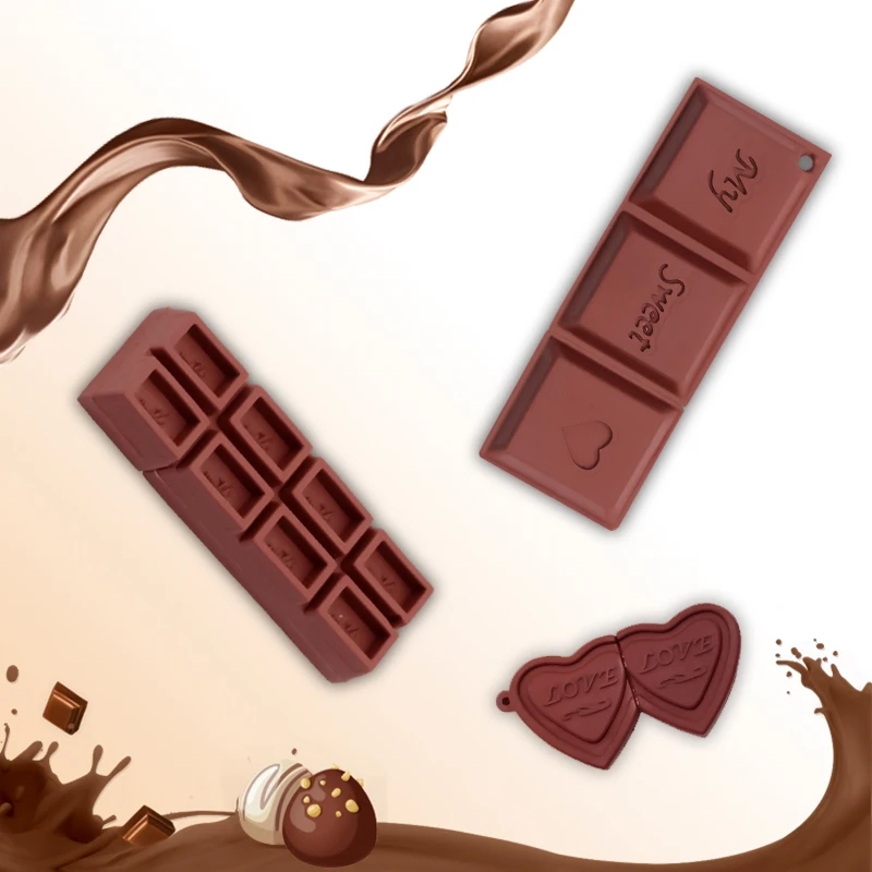 Модель USB-флешки «Мультяшный флеш-накопитель Милый настоящая емкость шоколада» 16 ГБ 32 ГБ 64 ГБ 128 ГБ шоколадная флешка на день Валентина.