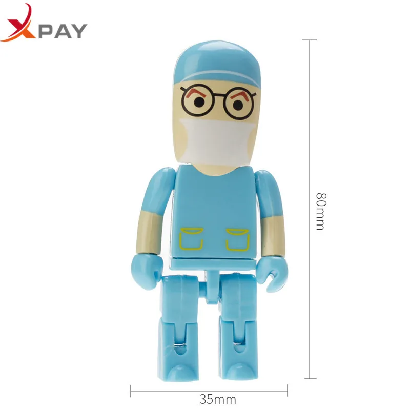 

Cartoon dentist 128GB usb flash drive pendrive usb 2.0 plastic pen drive Nurse 32GB real capacity 4GB 8GB 16GB memoria usb 64GB