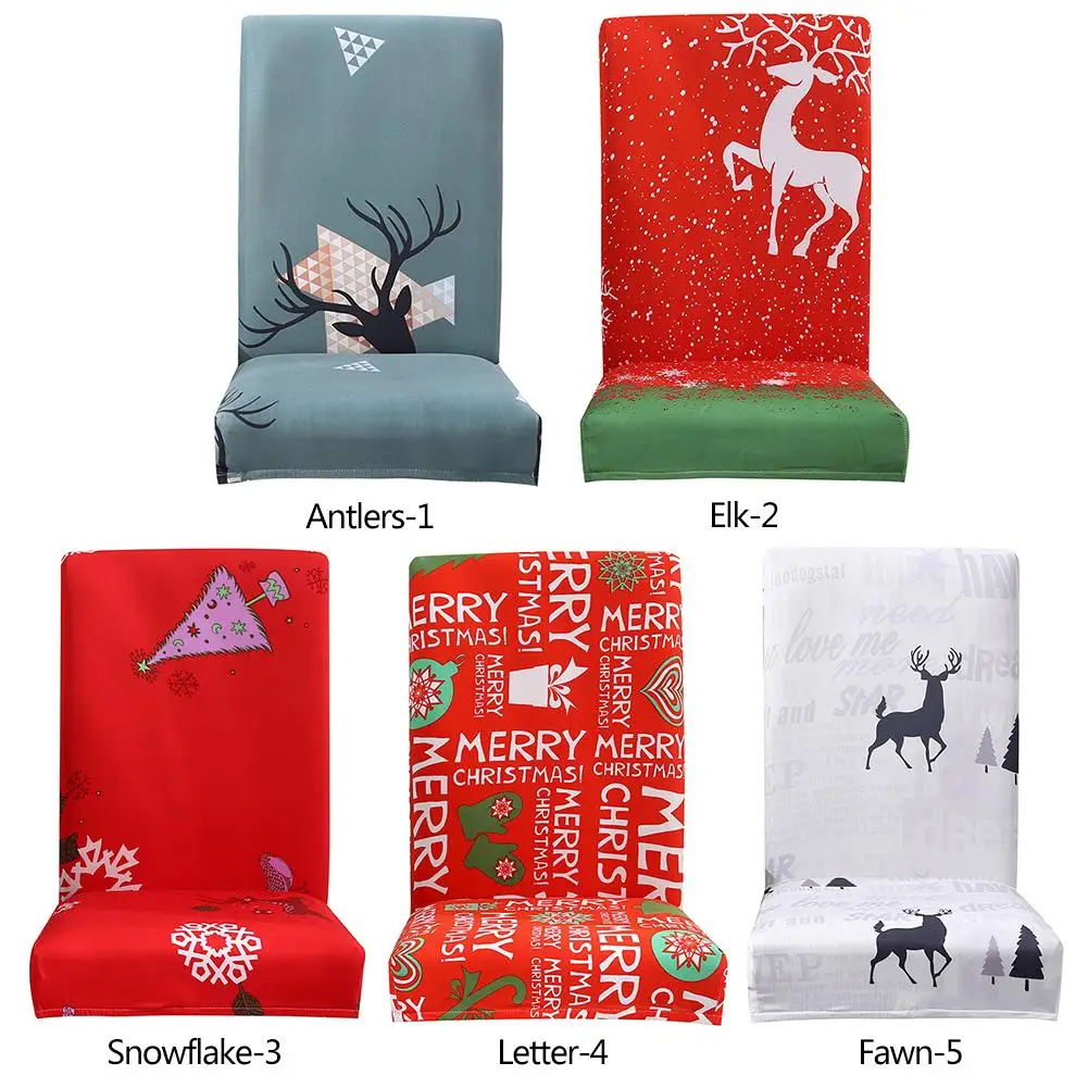 

Christmas Printing Elastic Removable Chair Cover Stretch Seat Case Slipcover Home Banquet Decoration