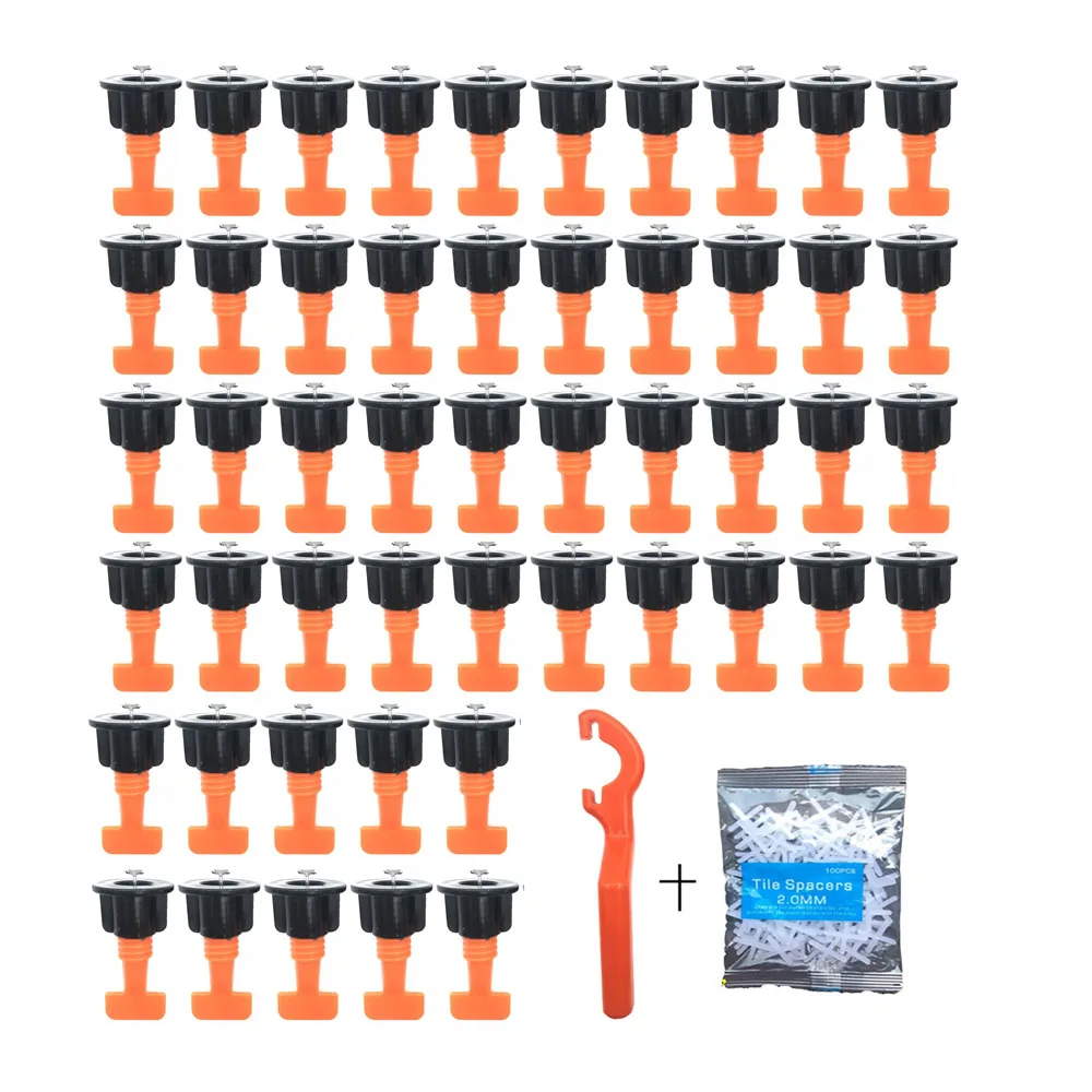 

50pcs/Set Level Wedges Tile Spacers For Flooring Wall Carrelage Leveling System Leveler Locator Plier Construction Tools