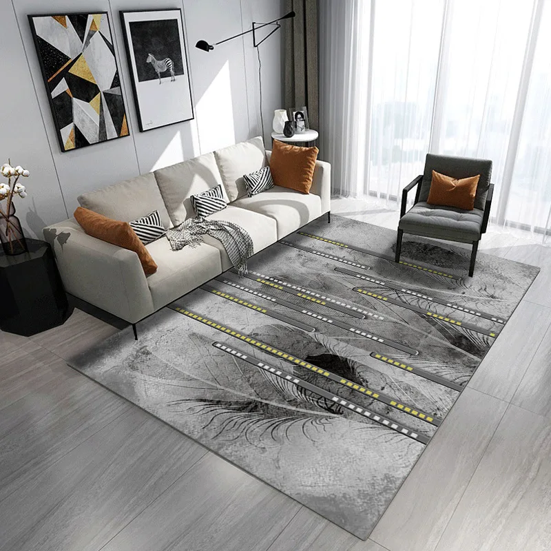 

Nordic Geometric Feather 3D Carpets For Living Room Bedroom Area Rugs Kids Room Play Table Mat Crawl Sofa Coffee Antiskid Carpet