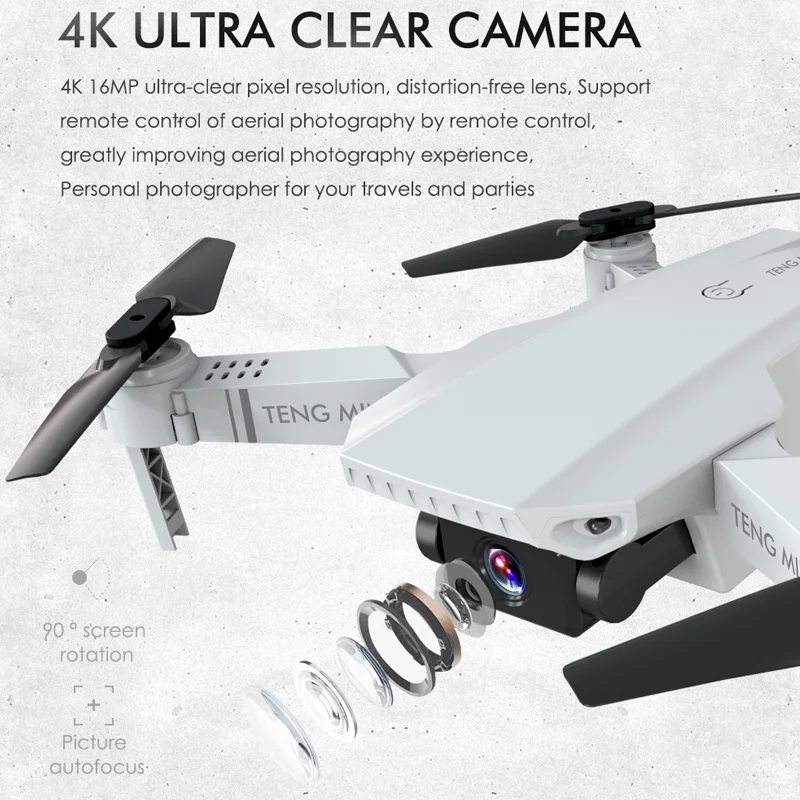 Радиоуправляемый Дрон LAUMOX M71 с Wi Fi FPV видео запись в реальном времени 720P 4K HD камера