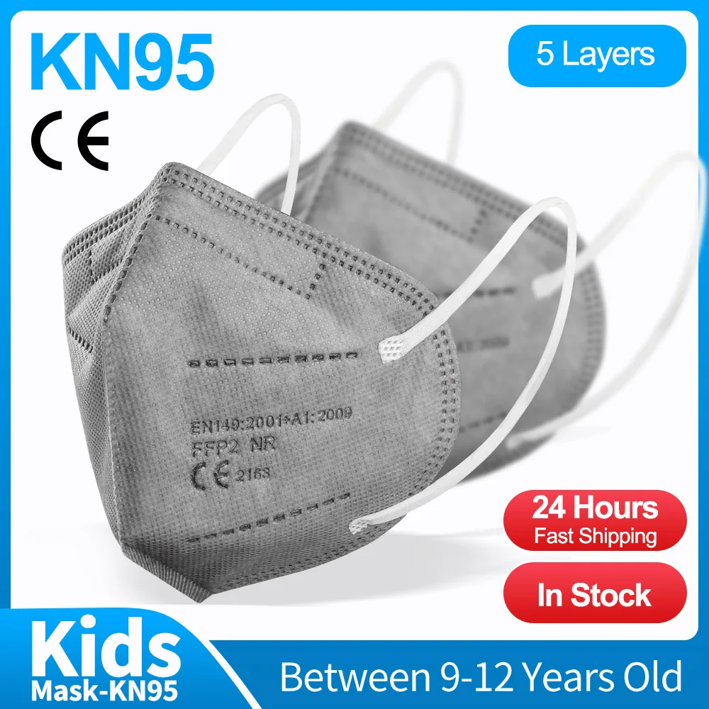 

Gray Mascarillas Kids FFP2 facial masks KN95 filter mask 5 layer Respirator Masks Reusable Protective Face Mask masque tapabocas