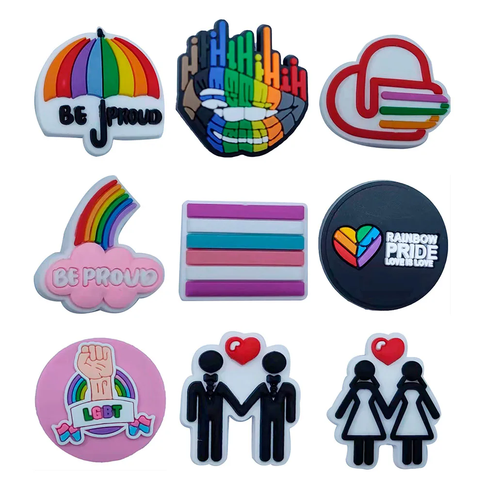 

1PCS PVC Cute Cartoon Fridge Magnets Colorful Be Proud Umbrella Hands Rainbow Pride Love Is Love Refrigerator Magnetic Sticker