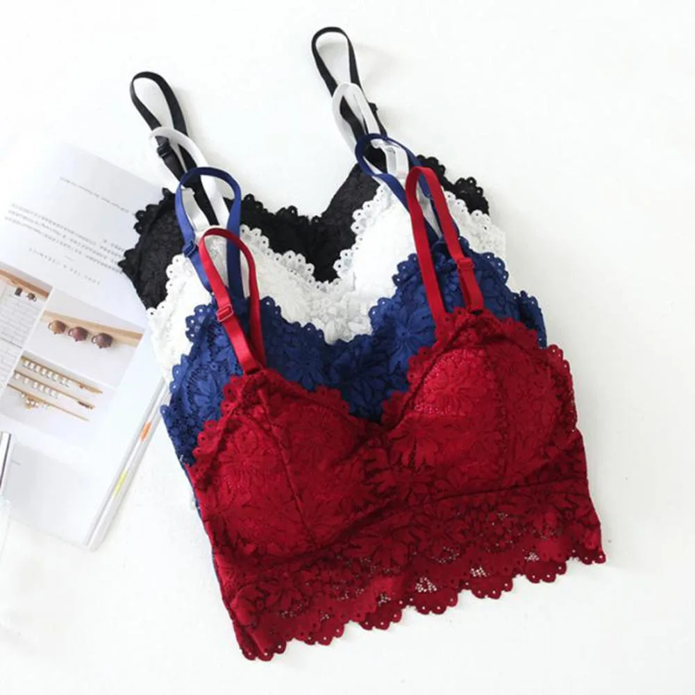 

Sexy Lace Flower Crop Tops Sexy spaghetti Strap Tube Top Women Streetwear Sleeveless Camis Female Lingerie Bra Bandeau Tank Top