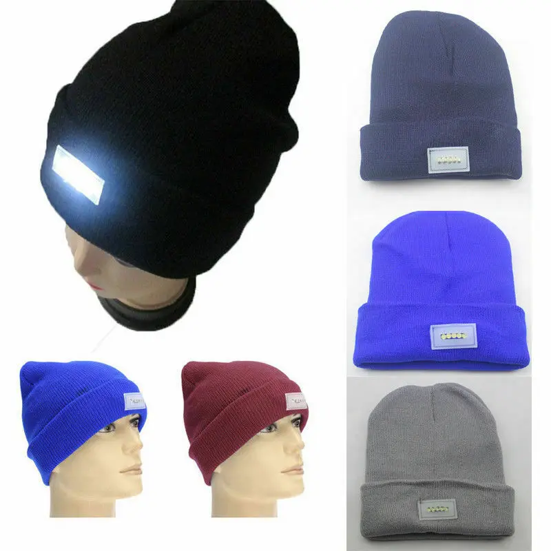 Трикотажная Шапочка со встроенными элементами 5 светодиодный Теплая