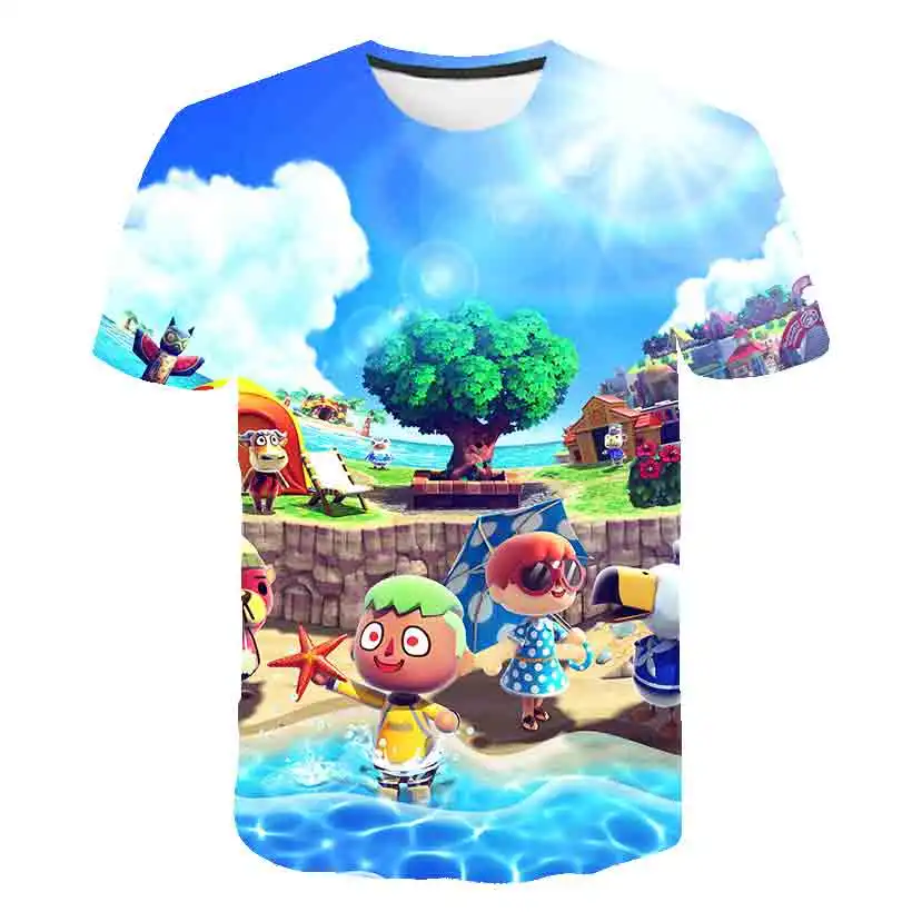 

2020 Summer New Animal World Girls Clothes Protection Fashion Boy Funny 3D T Shirts For Children Harajuku O-collar Kids Shirts