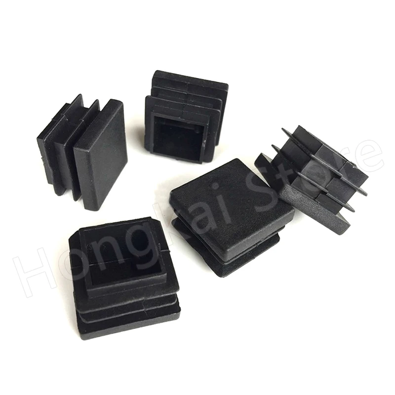 2-16PCS PE Plastic Black Square Tube Plug 10x10mm~100x100mm Blanking End Caps Pipe Inserts Bung Chair Feet | Мебель