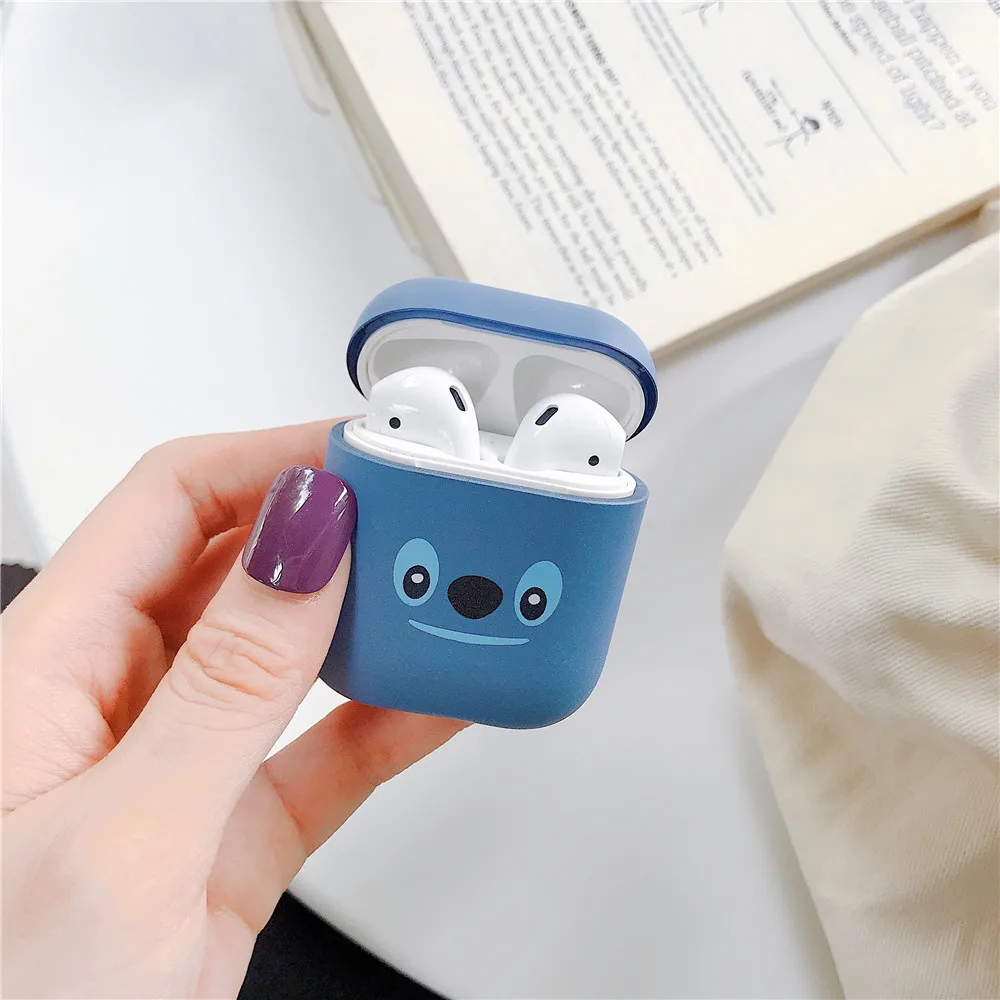 Blue Милый мультфильм беспроводные наушники mate чехол для Apple AirPods 2 зарядки наушники Scurb чехол для Airpods защитный чехол - Цвет: Blue