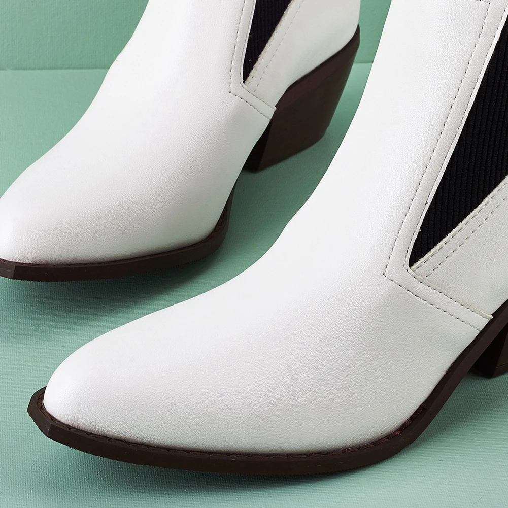 

DORATASIA Big Size 36-43 Ladies Ankle Boots 2020 Casual Boots Women Pointed Toe Square High Heels Mixed Colors Shoes Woman