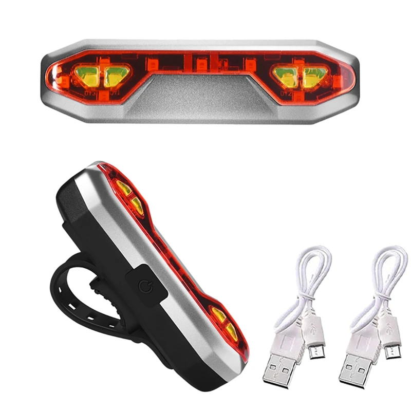 

Задний фонарь для велосипеда, задсветильник онарь с зарядкой от USB для ночной езды, 5 режимов освесветильник (2 шт.)