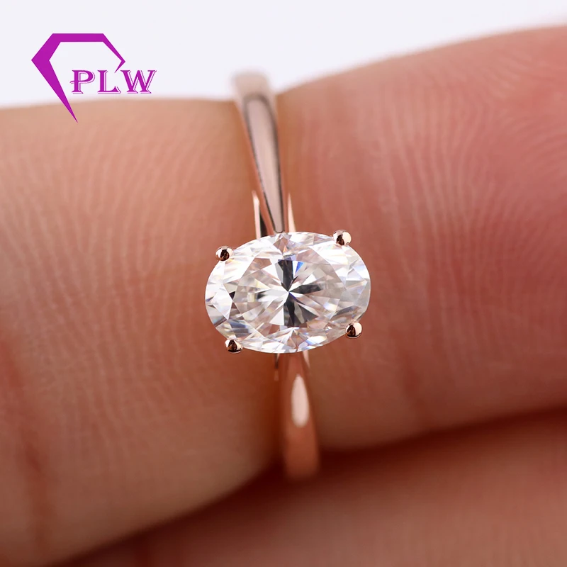 Обручальное кольцо с муассанитом овальной огранкой 5 х7 мм|Кольца| |