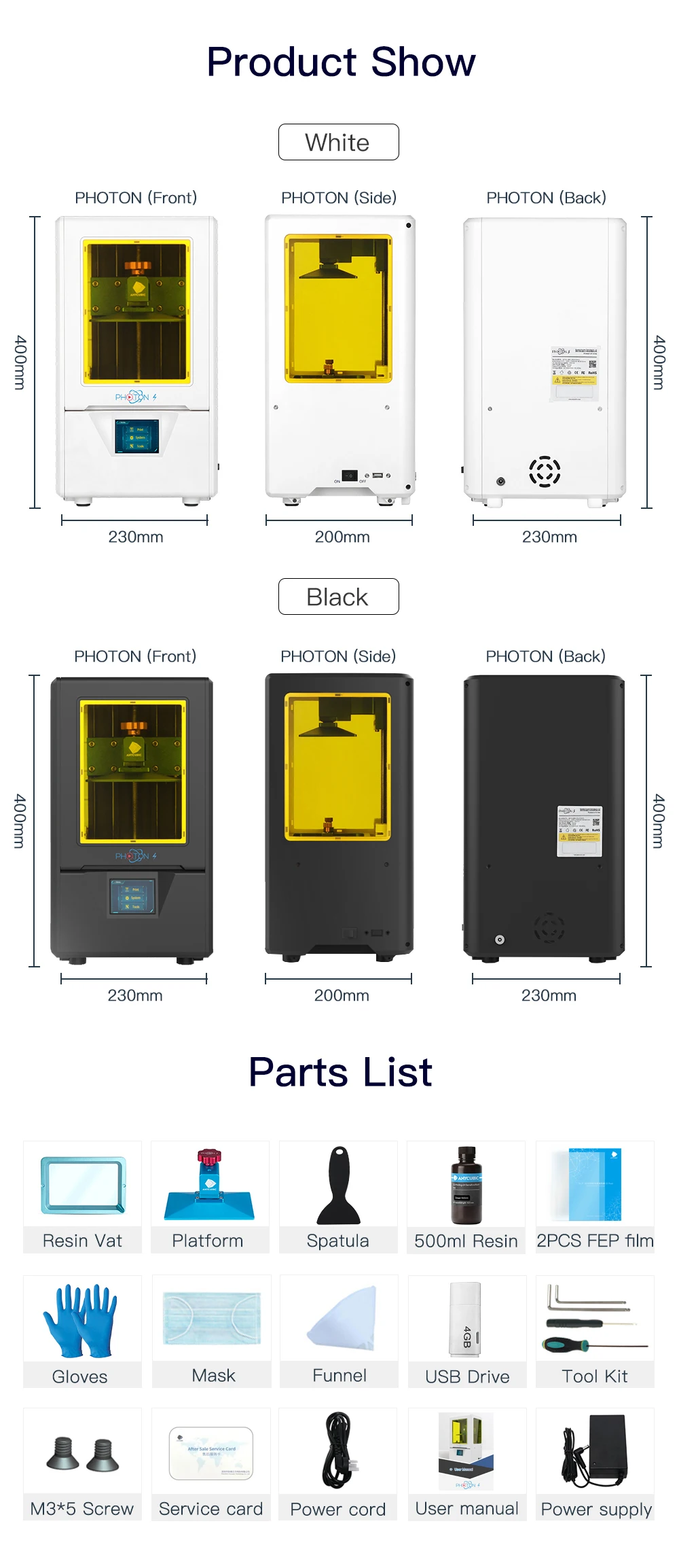 Anycubic Photon-S обновление с 500 мл смолы 3d принтер Photon S 3d Стоматологическое украшение SLA/lcd УФ смолы рабочего стола impresora 3d drukarka