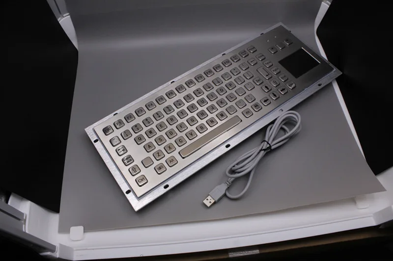 Embedded Mounting waterproof usb Industrial Metallic Stainless Steel keyboard metal keyboard with touchpad mouse