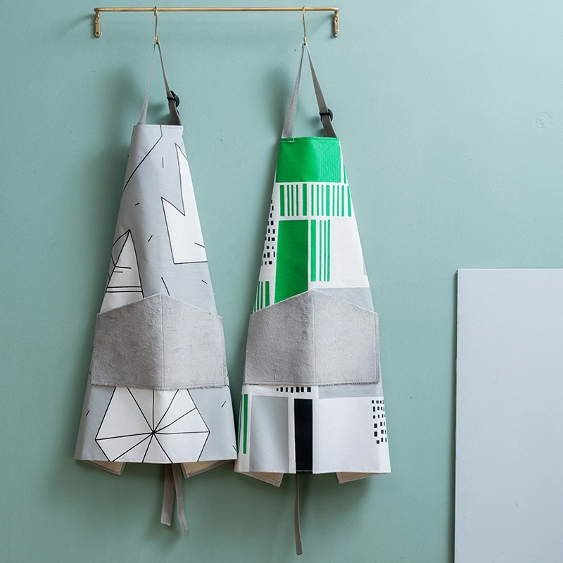 

Korean Style Hand Wipe Apron for Women Oil-proof and Waterproof Baking Work Clothes Home Bibs Waist Cooking Apron for Kitchen
