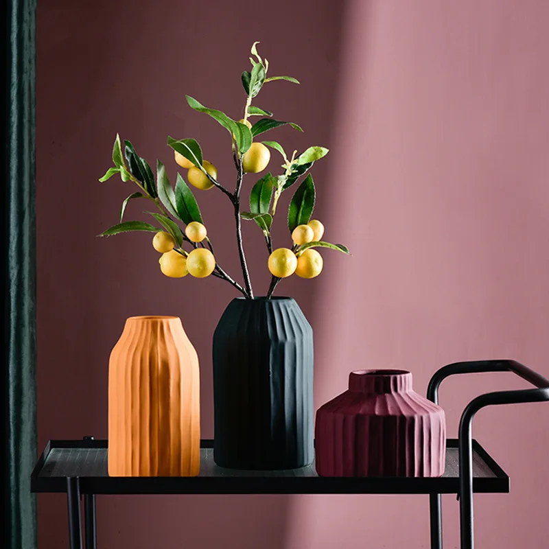 Скандинавская керамическая ваза художественная Цветочная композиция