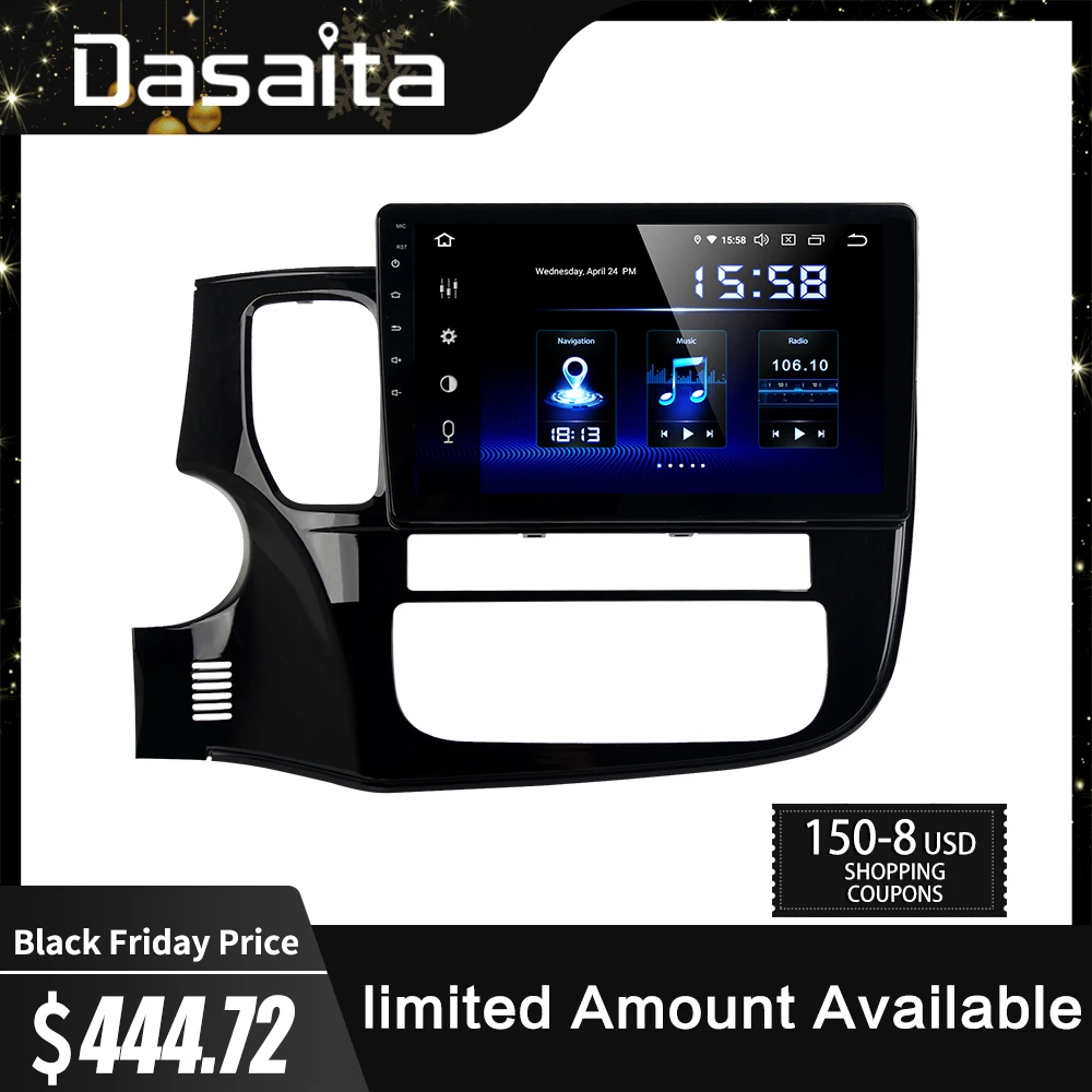 Dasaita 10," Авторадио Android 9,0 DSP для Mitsubishi Outlander USB 64 Гб rom Bluetooth MP3