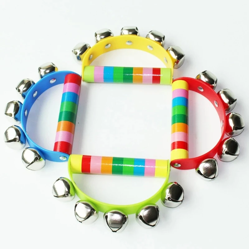 

0-12 Months Baby Toys Jingle Shaking Bell Musical Instrument Hand Held Toddler Teether Rhythm Educational Instrument Toys Child