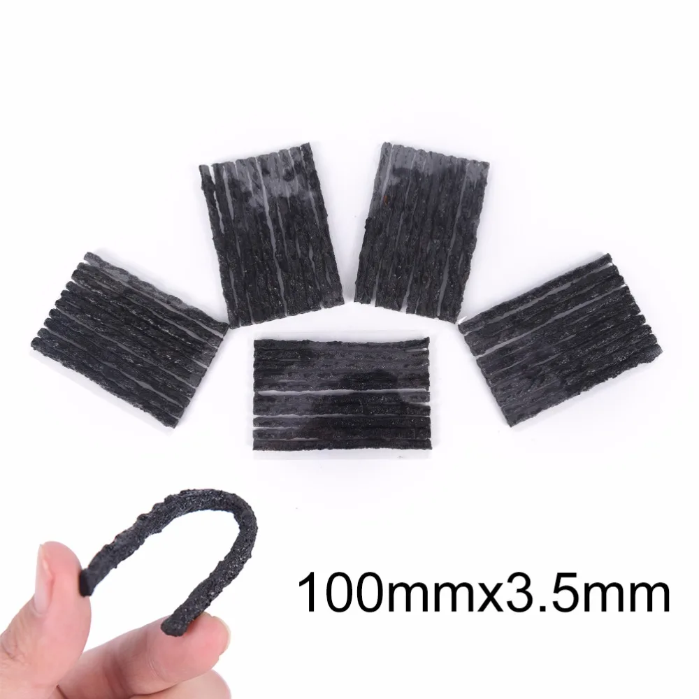 

50PCS/20PCS Tubeless Tire Repair Scooter Bike Automobile Motorcycle Rubber Strips Kit Plug Tire Puncture Repair Sealer 100X3.5MM